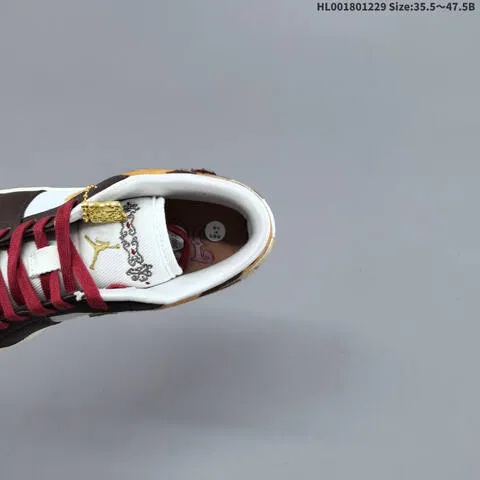 Air Jordan Air Jordan 1 Low White Brown Gold Red 35 5 47 5 Lifestyle - Unisex BS-67208