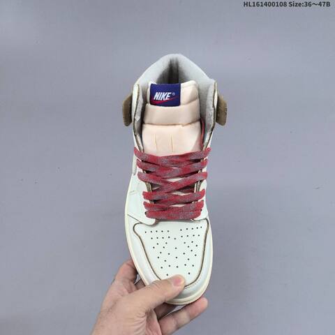 Nike Air Jordan 1 Retro High White Grey Red 36-47 Basketball - Unisex (BS-67054)