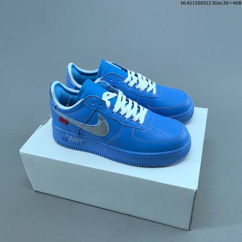 Nike Air Force 1 Low Off White Black Silver White Orange Blue Red EU 36-46 Sneaker - Unisex BS-61364