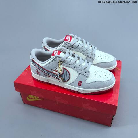 Nike Dunk Low Retro DIY Year Of The Horse White Black Red Gray EU 36-45 Skate Shoe - Unisex BS-62070
