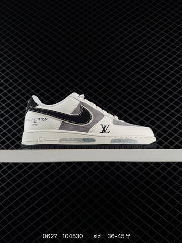 Nike Air Force 1 07 LV8 Off White Black Gray EU 36-45 Sneaker - Unisex (BS-70551)