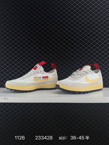 Nike Tom Sachs x Nike General Purpose Shoe Light Grey Off-white With Yellow Swoosh And Red Accents EU 36-45 5 Casual - Unisex (BS-77184)