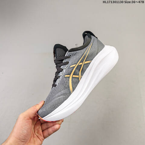 Asics Gel-Nimbus 27 Grey Black Orange Red White EU 36-47 Running Shoe Running Sneakers - Unisex (BS-69204)