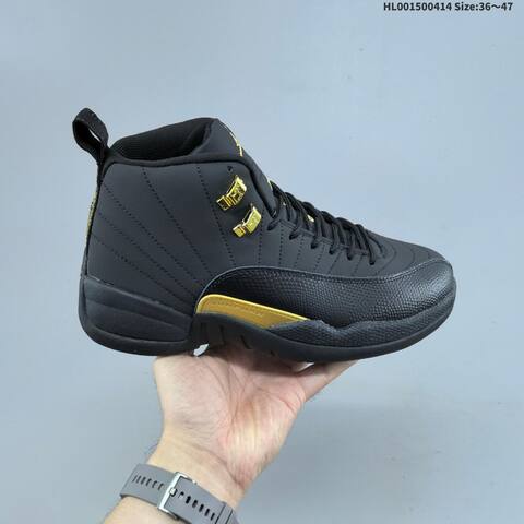 Jordan Air Jordan 12 Retro Black And Gold 36 47 Basketball - Unisex (BS-66198)