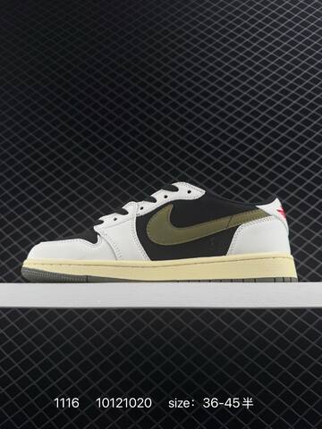Travis Scott x Fragment x Air Jordan 1 Low Military Blue AIR JORDAN 1 Aj1 Lifestyle BS-74184