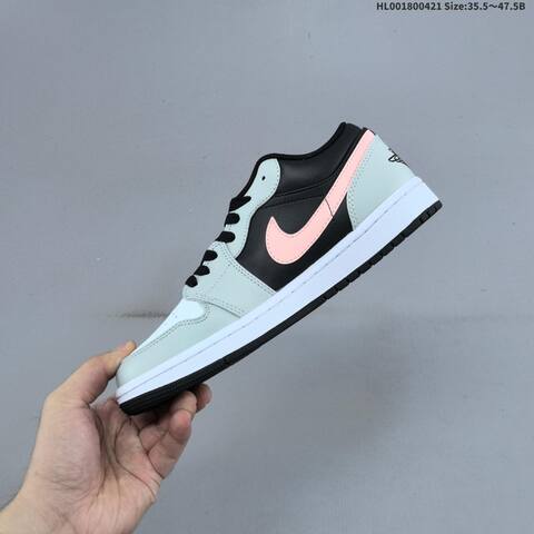Jordan Air Jordan 1 Low Black Light Grey White Pink EU 35 5-47 5 Basketball - Unisex (BS-66100)