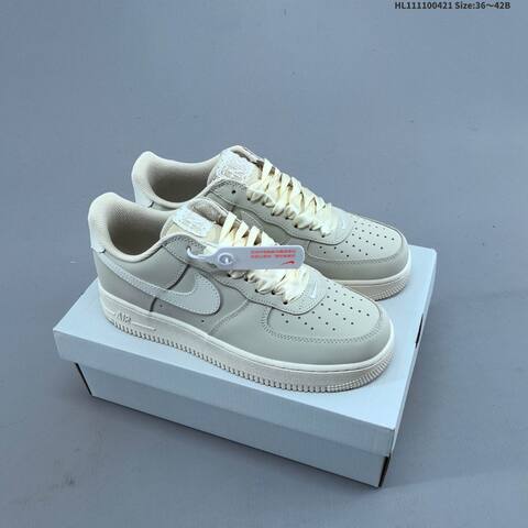 Nike Air Force 1 07 Low Light Beige Cream White EU 36-42 Sneaker - Unisex (BS-60608)