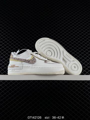 Nike Air Force 1 Shadow White Beige Leopard Print Yellow EU 36-42 Lifestyle - Unisex (BS-70246)