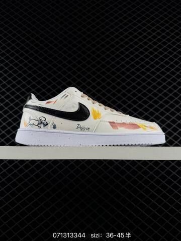 Nike Court Vision Low DIY Off White Black Brown Yellow EU 36-45 Skate - Unisex (BS-70258)