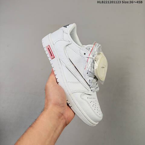 Louis Vuitton Air Jordan 1 x Travis Scott DIY White Grey Orange EU 36-45 Casual - Unisex (BS-63184)