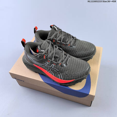 ASICS GEL TRABUCO 13 Dark Grey Red Black EU 36 45 Trail Shoe EU 36-45 Trail Running Sneakers - Unisex (BS-69147)
