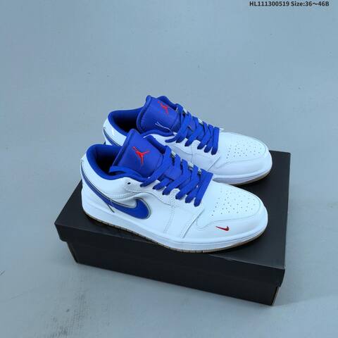 Jordan Air Jordan 1 Low OG White Blue Red Gum EU 36-46 Basketball - Unisex (BS-65926)
