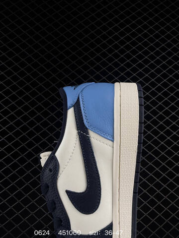 Air Jordan 1 Low OG Black And Dark Powder Blue AIR JORDAN 1 Aj1 Lifestyle BS-79096