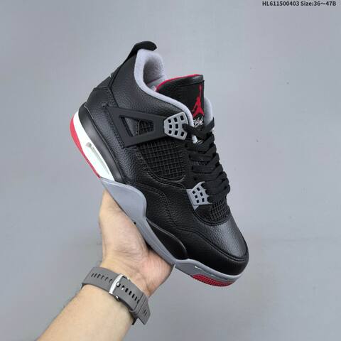 Air Jordan 4 Retro Bred Reimagined AIR JORDAN 4 Aj4 Lifestyle BS-66346