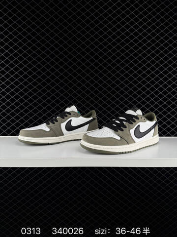 Jordan Air Jordan 1 Retro Low OG White Black Olive Sail EU 36-46 Sneaker - Unisex BS-79670