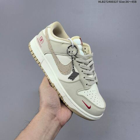 Nike Dunk Low Beige White Red Khaki EU 36-45 Skate Shoe - Unisex BS-61106