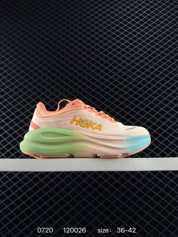 HOKA ONE ONE Bondi 9 Peach Orange Teal Yellow Gray EU 36-42 Running Shoe Running Sneakers Unisex BS-86547