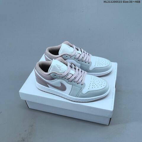 Jordan Air Jordan 1 Low White Gray-pink 36 46 Lifestyle - Unisex (BS-65958)