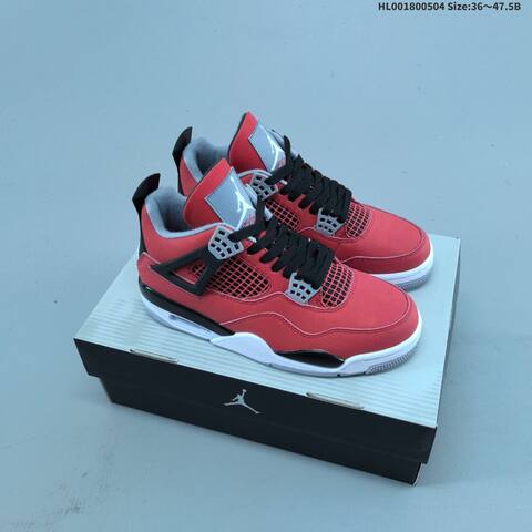 Jordan Air Jordan 4 Retro Toro Bravo Red Black White 36 47 5 Basketball - Unisex (BS-66051)