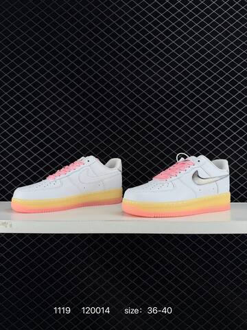 Nike Air Force 1 07 Low White Pink Yellow 36-40 Lifestyle - Unisex (BS-74124)