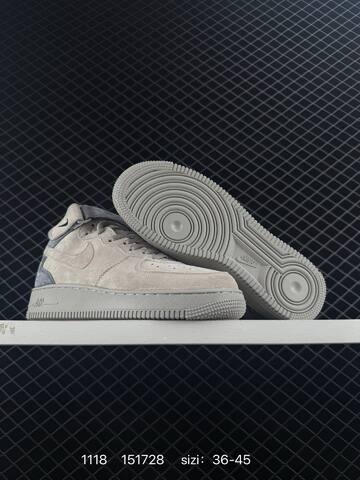 Nike Air Force 1 07 Low Light Grey Off-white With Dark Grey Accents EU 36-45 Lifestyle - Unisex (BS-74135)