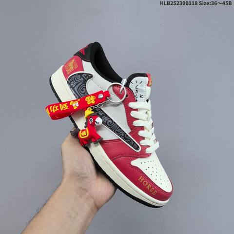 Jordan Air Jordan 1 Low x Travis Scott Red White Black EU 36-45 Casual - Unisex (BS-66924)