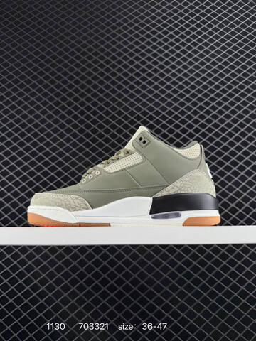 Jordan Air Jordan 3 Retro Olive Green White Black Gum EU 36-47 Basketball Shoe - Unisex BS-80144
