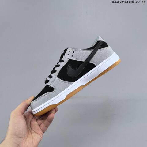 Nike SB Dunk Low Black Grey White Gum EU 36-47 Skate Shoe - Unisex (BS-60776)