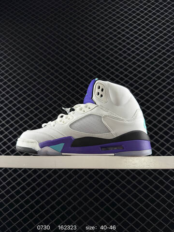 Jordan Air Jordan 5 Retro High HQ7890-100 White Purple Teal Black 40-46 Basketball Shoe - Men s BS-80994
