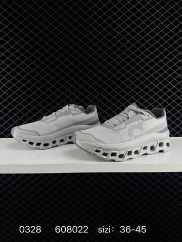 On Running Cloudmonster Void Light Grey Dark Grey White EU 36-45 Running Shoe Running Sneakers - Unisex (BS-85381)