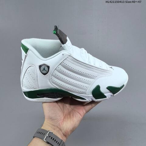 Jordan Air Jordan 14 Retro White Green EU 40-47 Basketball - Men's (BS-66202)