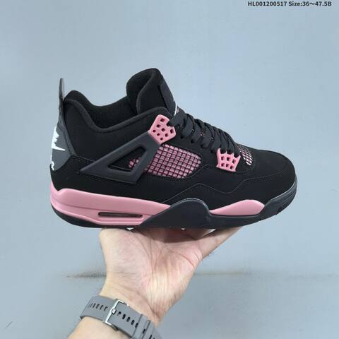 Jordan Air Jordan 4 Black Pink Thunder 36 47 5 Basketball - Unisex (BS-65943)