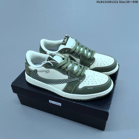 Jordan Air Jordan 1 Low White Olive Green EU 36-45 Casual - Unisex (BS-67159)