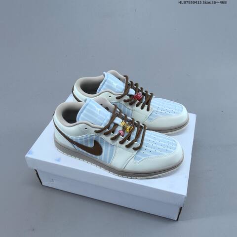 Jordan Air Jordan 1 Low Light Blue White Brown 36-46 Lifestyle - Unisex (BS-66178)