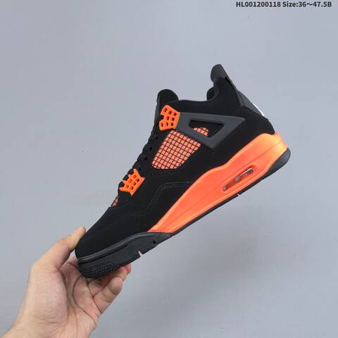 Jordan Air Jordan 4 Retro Black Orange 36-47 5 Basketball - Unisex (BS-66932)