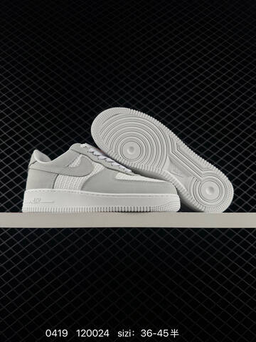 Nike Air Force 1 07 Low Light Smoke Grey White Mesh EU 36-45 With Half Sizes Lifestyle - Unisex (BS-72002)