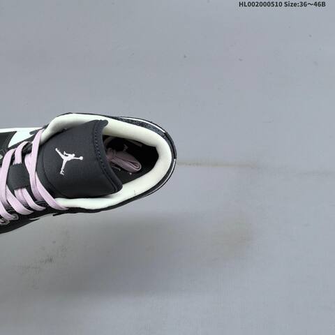 Jordan Air Jordan 1 Low SE Black White With Pink Laces And Iced Carmine Accents 36 46B Lifestyle - Women's (BS-66004)