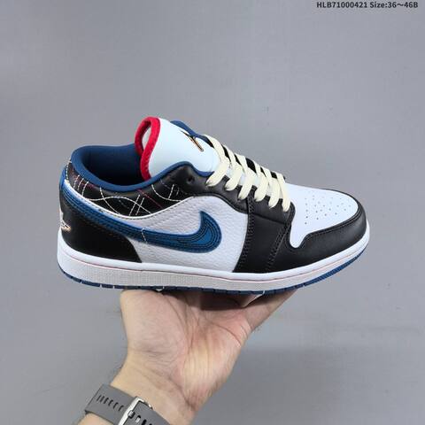 Jordan Air Jordan 1 Low White Black Blue Red EU 36-46 Basketball - Unisex (BS-66096)