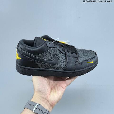 Jordan Air Jordan 1 Low SE Elephant Black Anthracite Yellow EU 36-46 Lifestyle - Unisex (BS-66245)