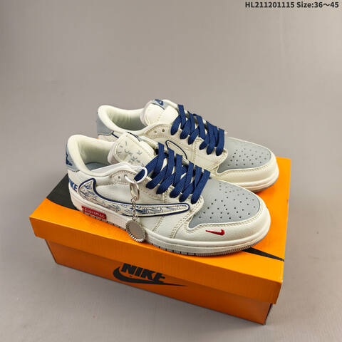 Nike Air Jordan 1 Low White Cream With Red Blue Green And Gray Accent Variants EU 36-45 Casual - Unisex (BS-63693)