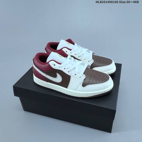 Jordan Air Jordan 1 Low OG White Brown Burgundy EU 36-46 Basketball - Unisex (BS-67074)