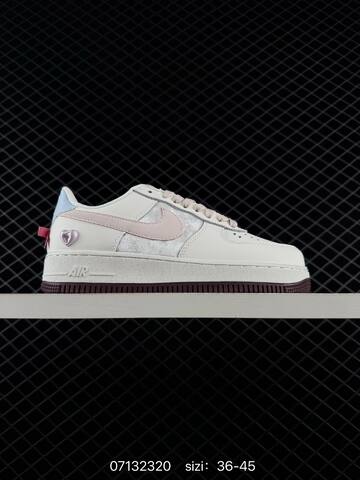 Nike Air Force 1 07 Low Burgundy Light Gray White Black EU 36-45 Lifestyle - Unisex (BS-70264)