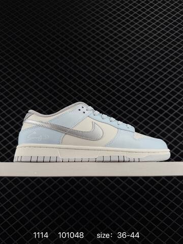 Nike SB Dunk Low Light Blue Cream White With Silver Swoosh 36-44 Skate - Unisex (BS-74216)