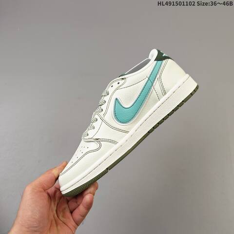 Nike Air Jordan 1 Low x Travis Scott Sail Teal Green EU 36-46 Casual - Unisex (BS-63928)