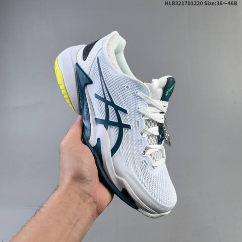 ASICS Court Control FF 3 Paris White Dark Teal Neon Yellow EU 36-46 Tennis Shoe Casual Sneakers - Unisex (BS-69134)