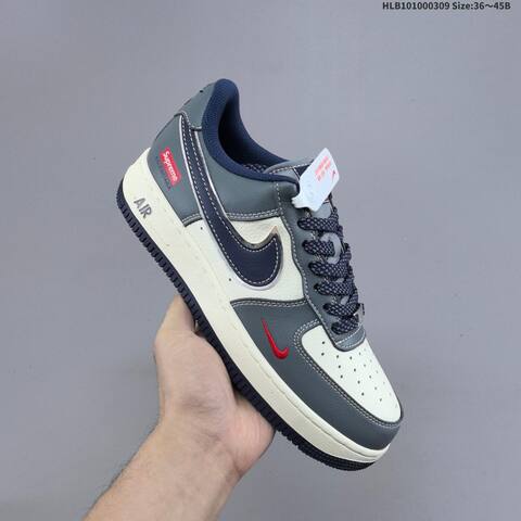 Nike Air Force 1 07 Grey Navy Off White Red EU 36-45 Sneaker - Unisex BS-61404