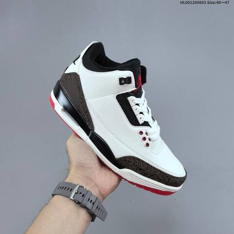 Jordan Air Jordan 3 White Black Cement Grey Red EU 40-47 Basketball - Men s BS-65817