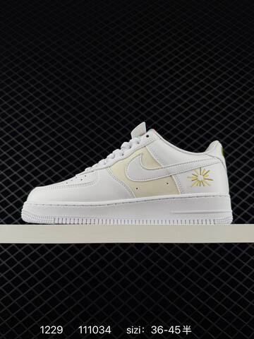 Nike Air Force 1 07 Low Join Forces IQ1143-100 White Cream With Yellow And Multicolor Embroidery EU 36-45 5 Lifestyle - Unisex (BS-73416)