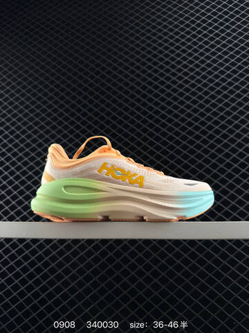 HOKA ONE ONE Bondi 9 Peach Light Orange Lime Green Light Blue EU 36-46 Running Shoe Running Sneakers Unisex BS-86456