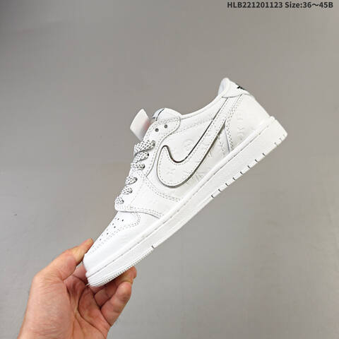 Louis Vuitton Air Jordan 1 x Travis Scott DIY White Grey Orange EU 36-45 Casual - Unisex (BS-63184)